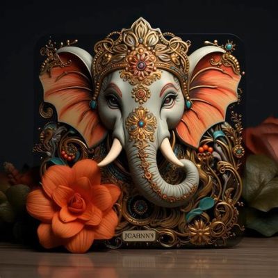  Le Relief de Ganesha: Une Explosion Colorée et une Exaltation Divine !